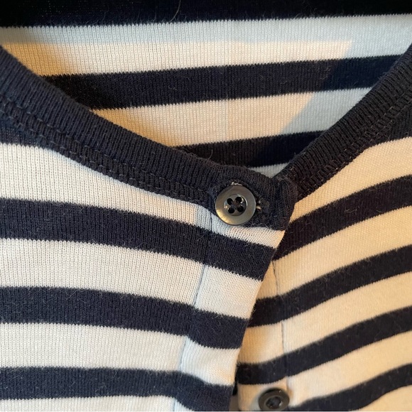 J. Crew Classic Navy Stripe Cardigan - Picture 3 of 6